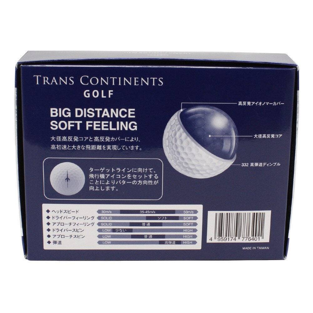 ゴルフボール ダースボール 4カラーアソート 2ダースまとめ買いセット トランスコンチネンツ ヴィクトリアゴルフ
