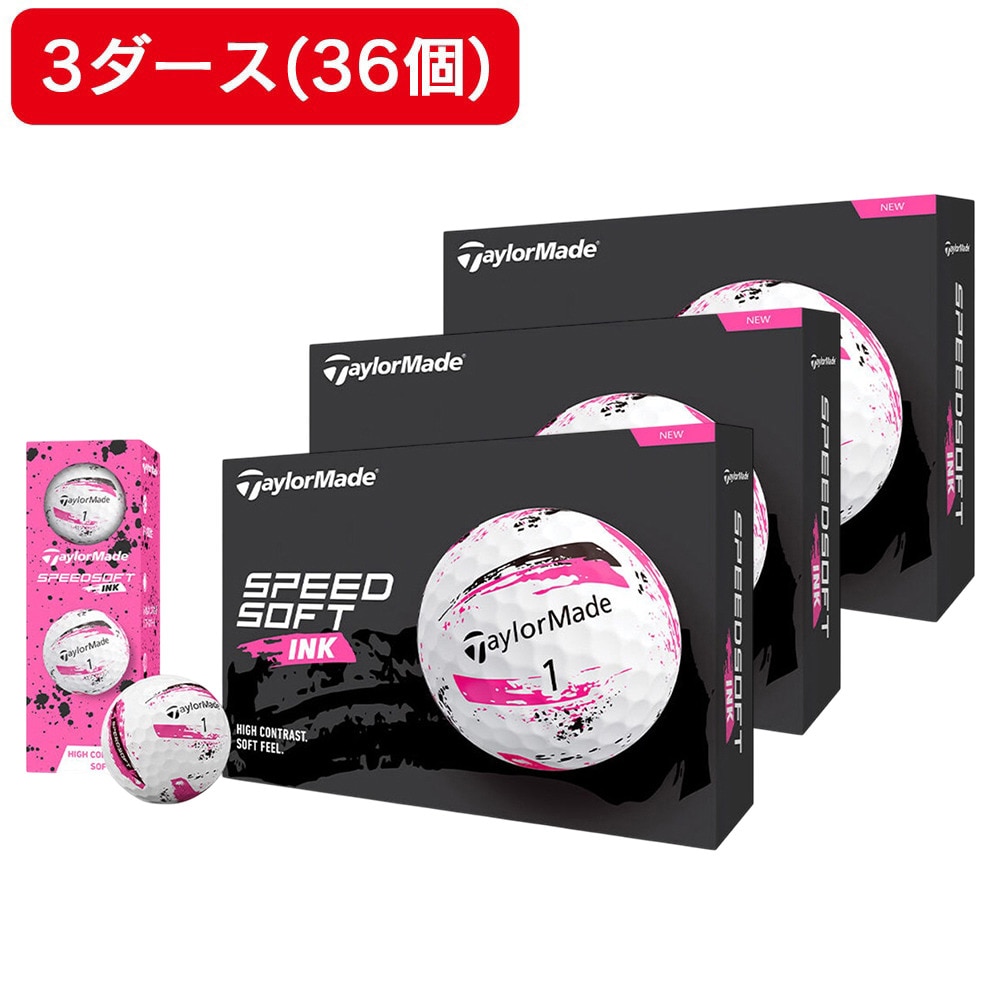 テーラーメイド（TAYLORMADE）（メンズ）【3ダースセット】ゴルフボール スピードソフト インク 24 SpeedSoft INK PK 3ダース(36個入り)