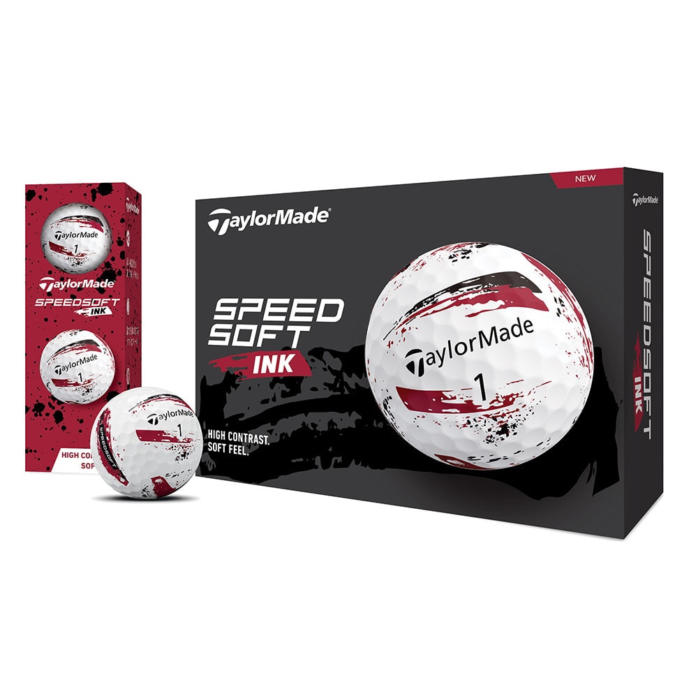 テーラーメイド（TAYLORMADE）（メンズ）【3ダースセット】ゴルフボール スピードソフトインク レッド 3ダース(36個入り)