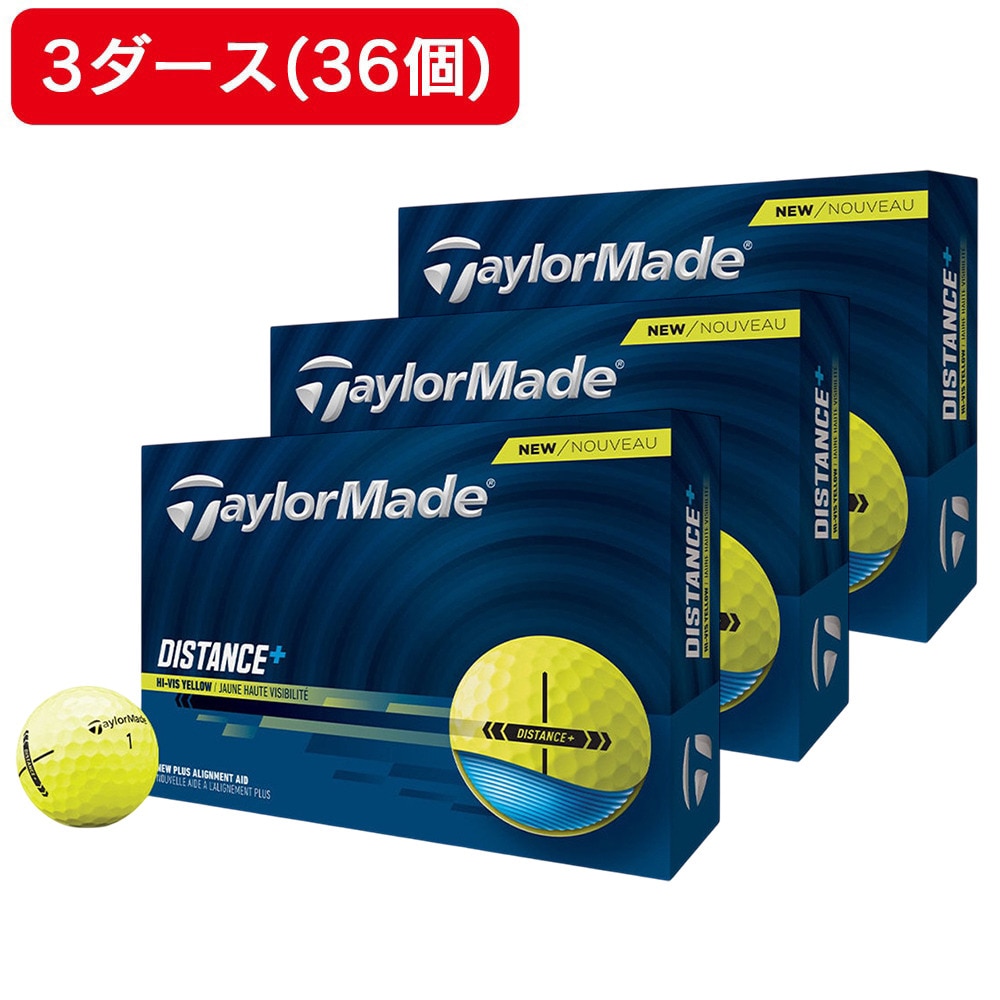 テーラーメイド（TAYLORMADE）（メンズ）【3ダースセット】ゴルフボール ディスタンス+ ボール YLW 3ダース(36個入り)
