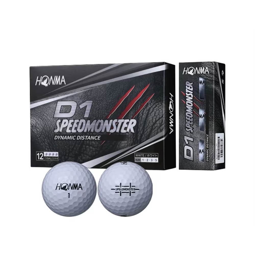 本間ゴルフ(HONMA)(メンズ)ゴルフボール D1 スピードモンスター ... ホンマ D1 ゴルフボール 5ダースセット(60球)