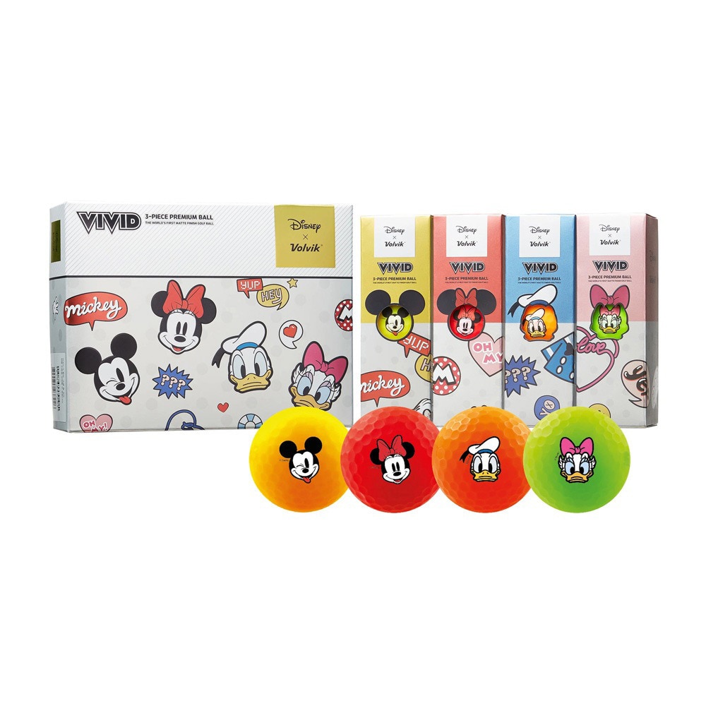 ボルビック（Volvik）（メンズ）DISNEY MICKEY AND FRIENDS ゴルフボール 12個入り VV59NA86 RBW