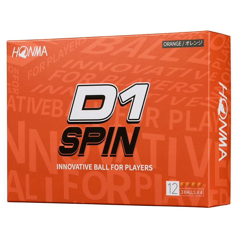 本間ゴルフ（HONMA）（メンズ、レディース）ゴルフボール D1 SPIN BTQ2301 OG ダース(12個入り)