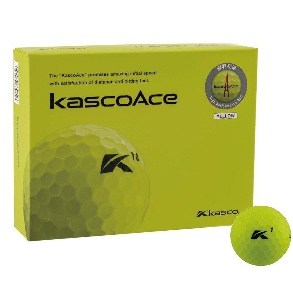キャスコ（KASCO）（メンズ、レディース）ゴルフボール kascoAce イエロー ダース(12個入り) ゴルフ用品はヴィクトリアゴルフ
