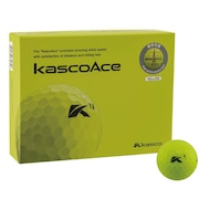(メンズ、レディース)ゴルフボール kascoAce イエロー ダース(12個入り)
