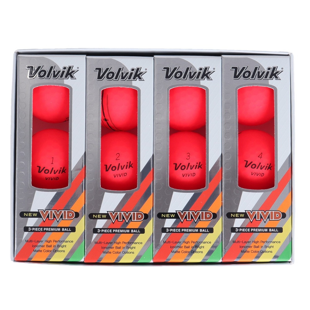 ボルビック（Volvik）（メンズ）VIVID 23 VV5PNA04 RED DZ ダース(12個入り)