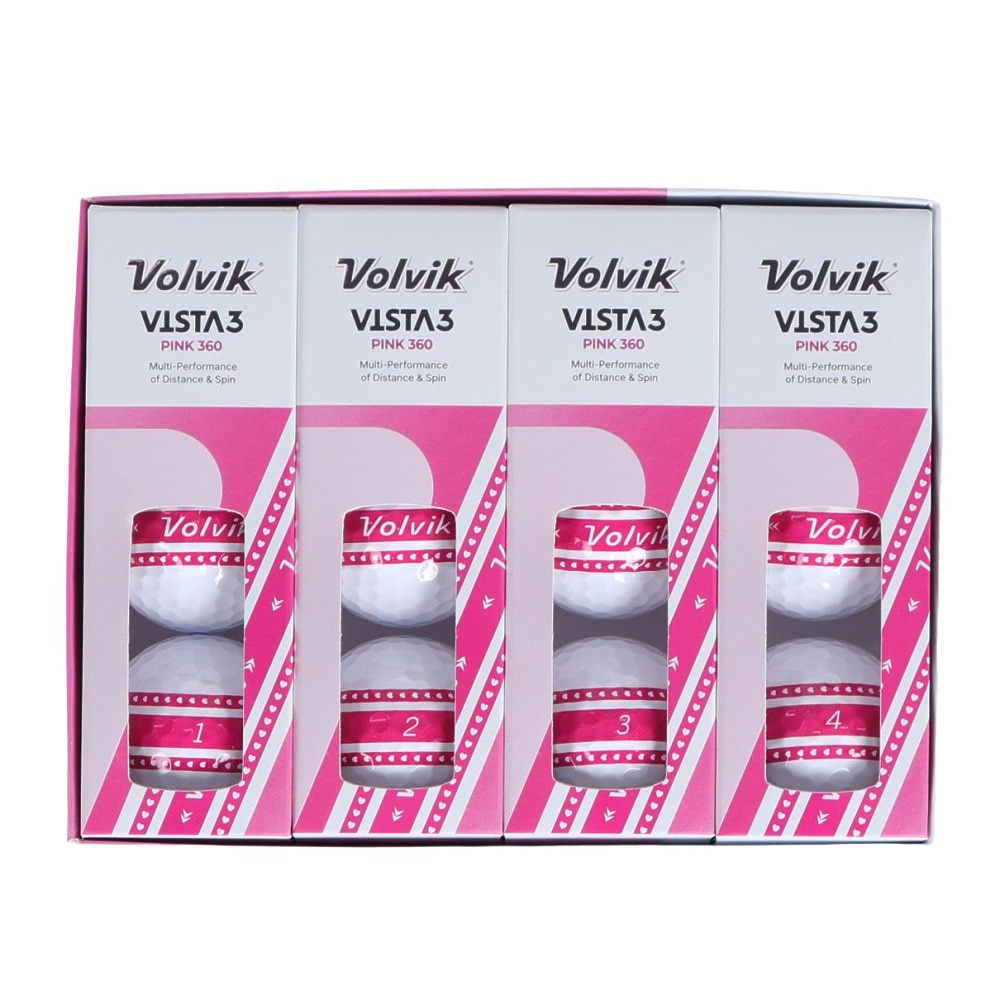 ボルビック（Volvik）（メンズ、レディース）VISTA3 PRISM VV5PNA27 PINK C DZ ダース(12個入り)