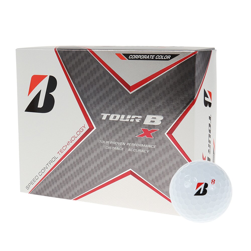 ブリヂストンゴルフ（BRIDGESTONE GOLF）（メンズ、レディース）ゴルフボール TOUR B X CO ホワイト コーポレートカラー 1ダース(12球入り)