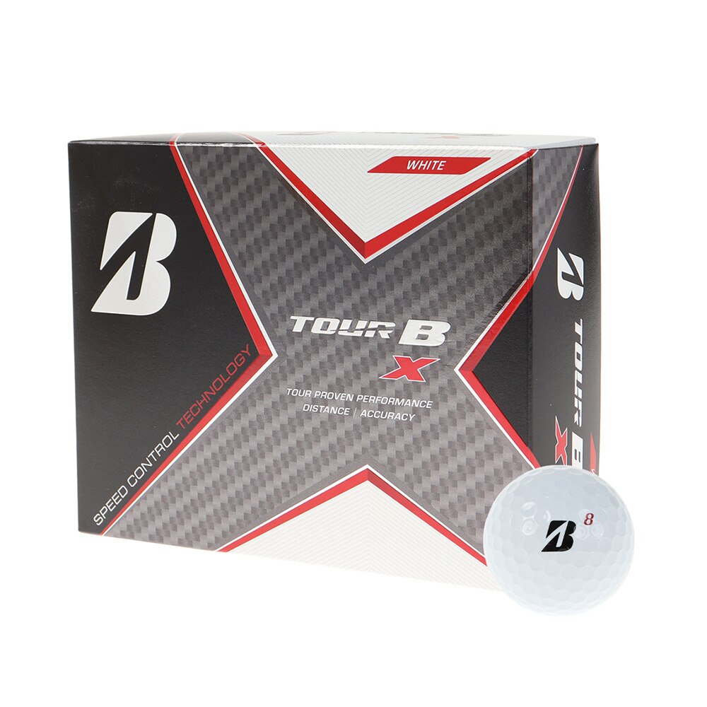 ブリヂストンゴルフ（BRIDGESTONE GOLF）（メンズ、レディース）ゴルフボール TOUR B X ホワイト 1ダース(12球入り)