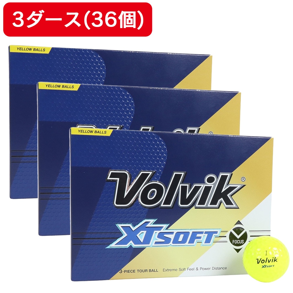 ボルビック（Volvik）（メンズ、レディース）【3ダースセット】ゴルフボール XT SOFT 23 YEL 3ダース(36個入り) VV5PNA05 YEL
