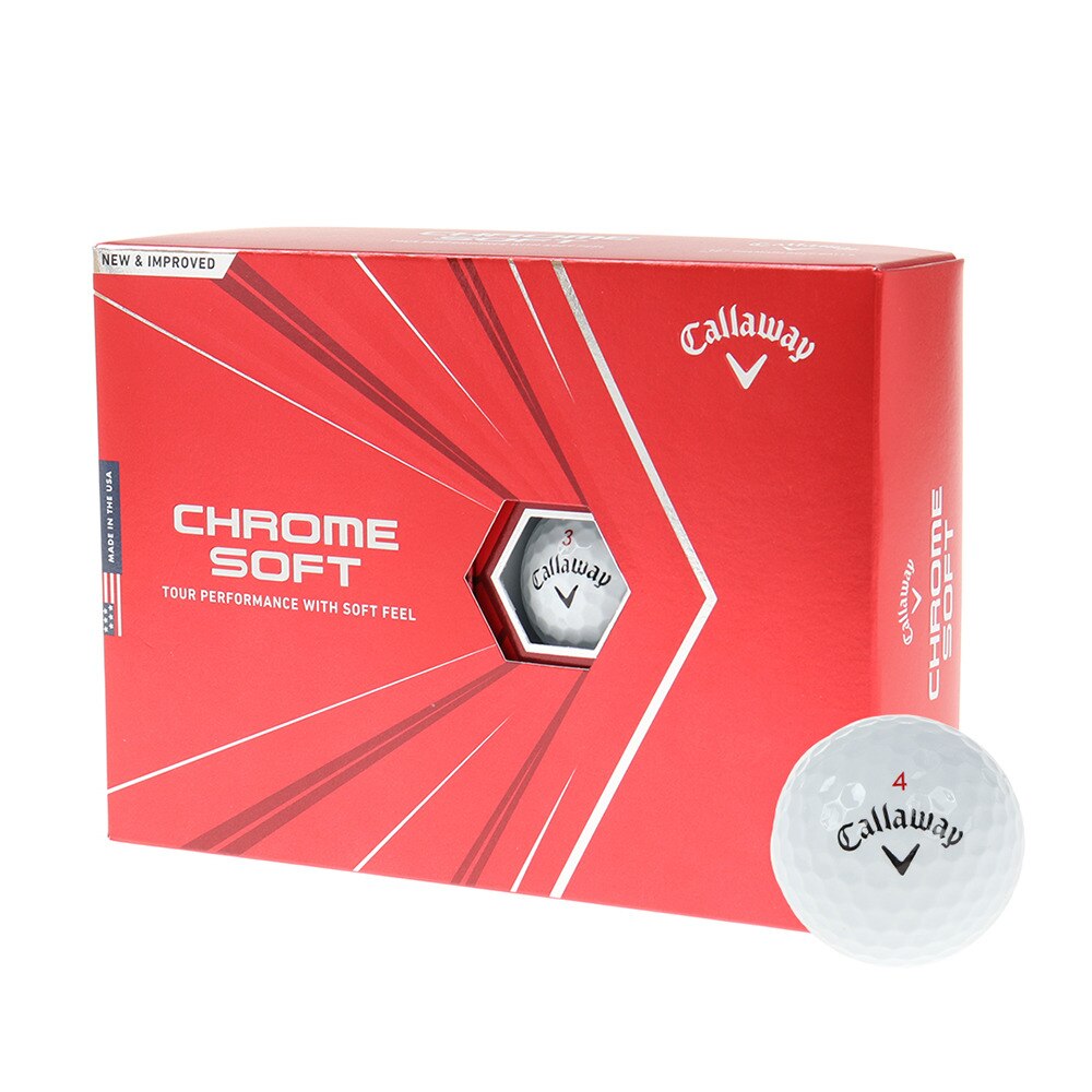 キャロウェイ（CALLAWAY）（メンズ、レディース）ボール クロムソフト CHROME SOFT ホワイト 1ダース(12球入り)