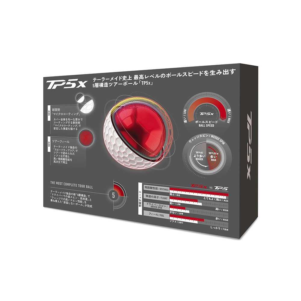 テーラーメイド（TAYLORMADE）（メンズ）ゴルフボール TP5X 26 JPN 2026年モデル ダース(12個入り)