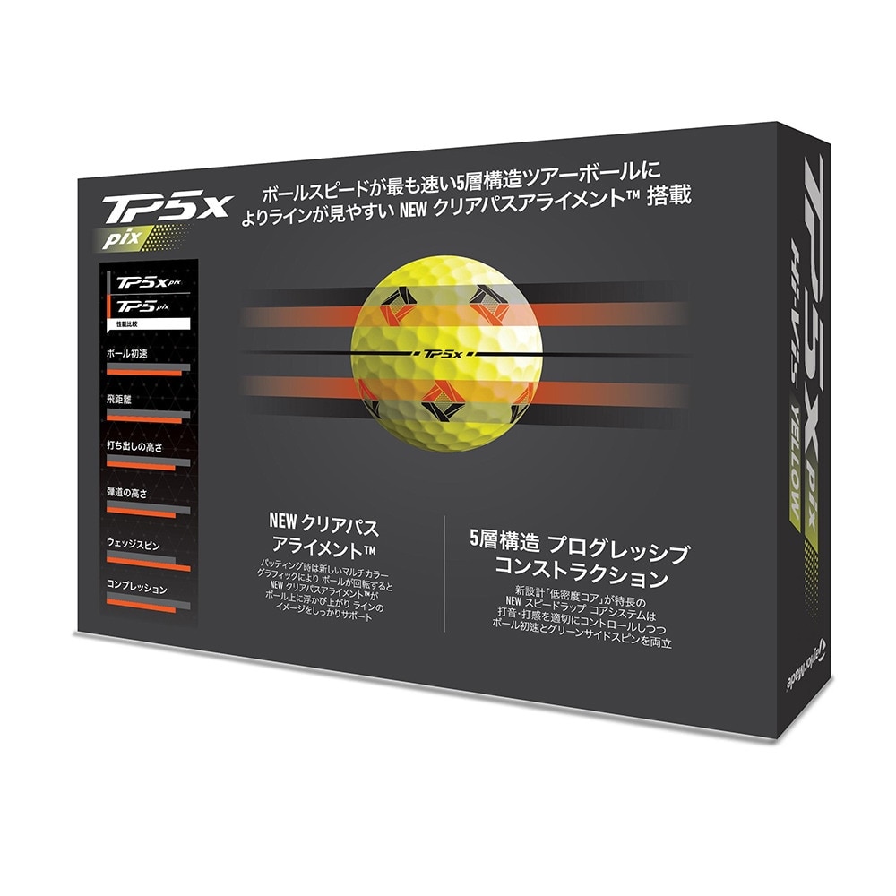 テーラーメイド（TAYLORMADE）（メンズ）ゴルフボール TP5x Ye pix ボール ダース(12個入り)