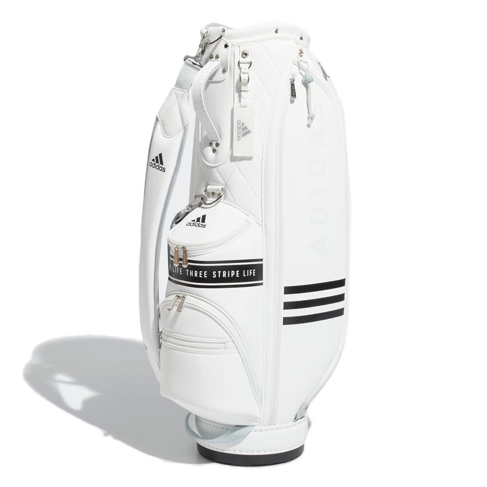 アディダス｜アディダス（adidas）（レディース）ゴルフ キャディバッグ カート式 8.5型 5分割 スリーストライプ E0479-HG8241WH  ゴルフ用品はヴィクトリアゴルフ
