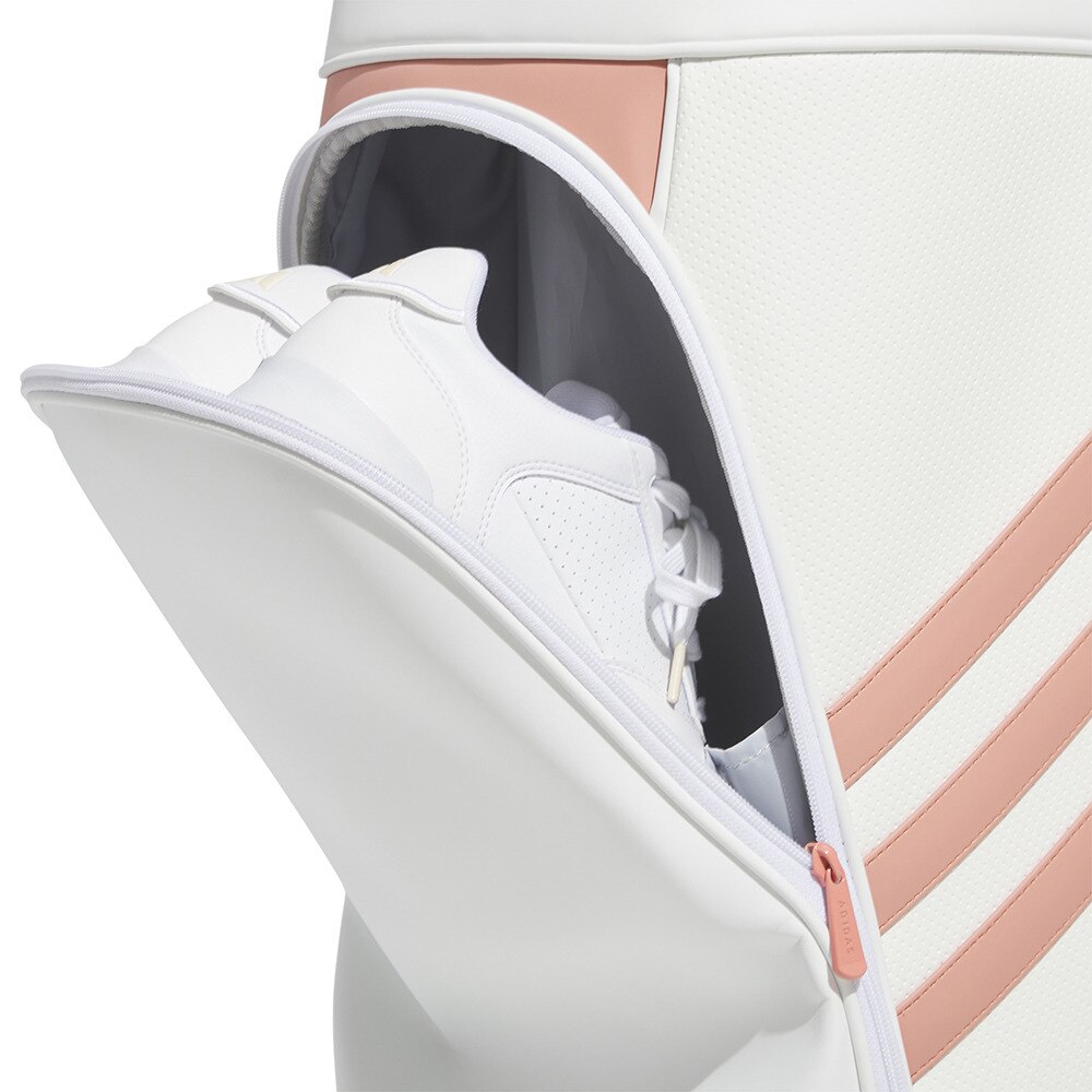 アディダス（adidas）（レディース）ゴルフ キャディバッグ カート式 8.5型 5分割 LWスリーストライプ NMH63-IA2745W/PI