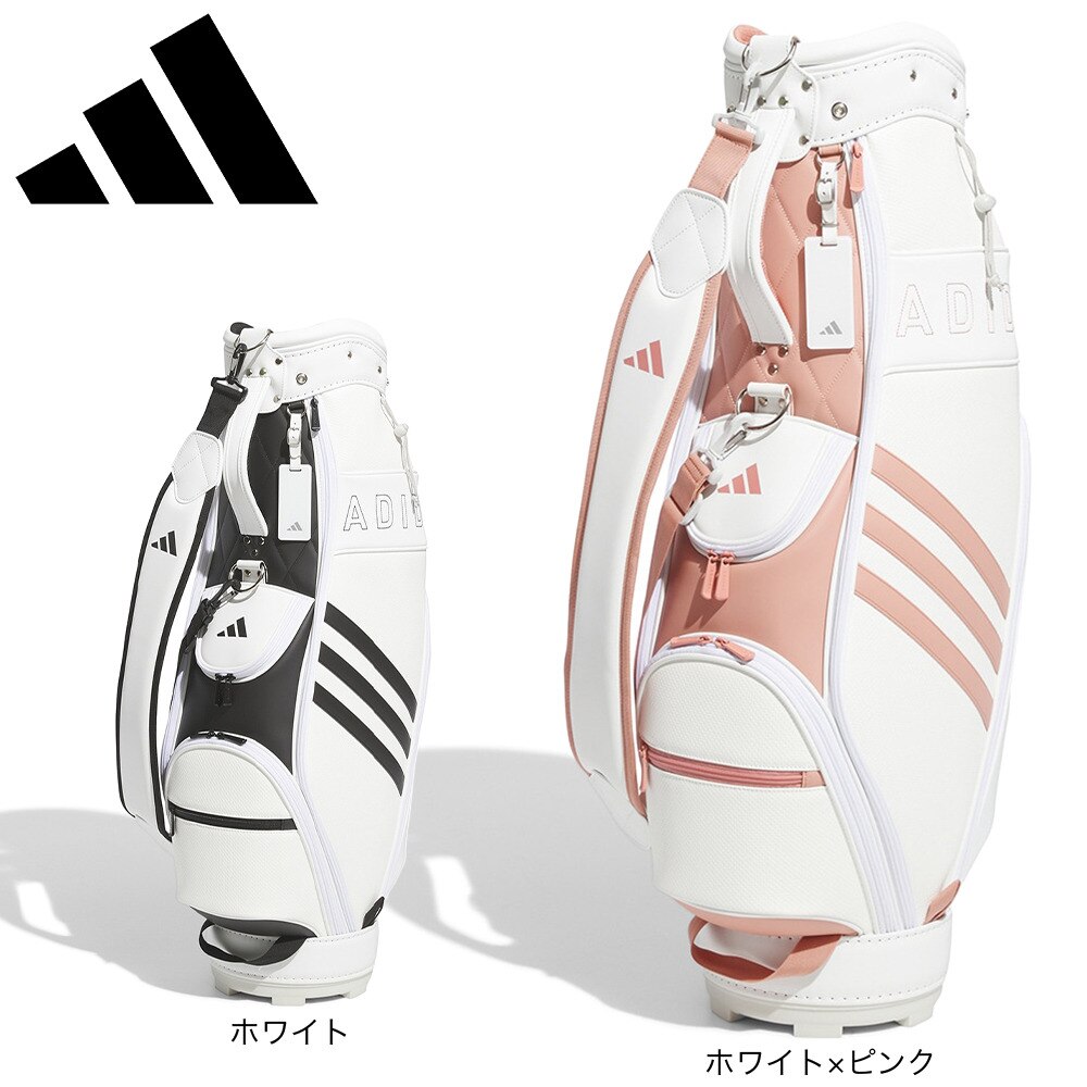 アディダス（adidas）（レディース）ゴルフ キャディバッグ カート式 8.5型 5分割 LW スリーストライプ NMH63-IA2744W