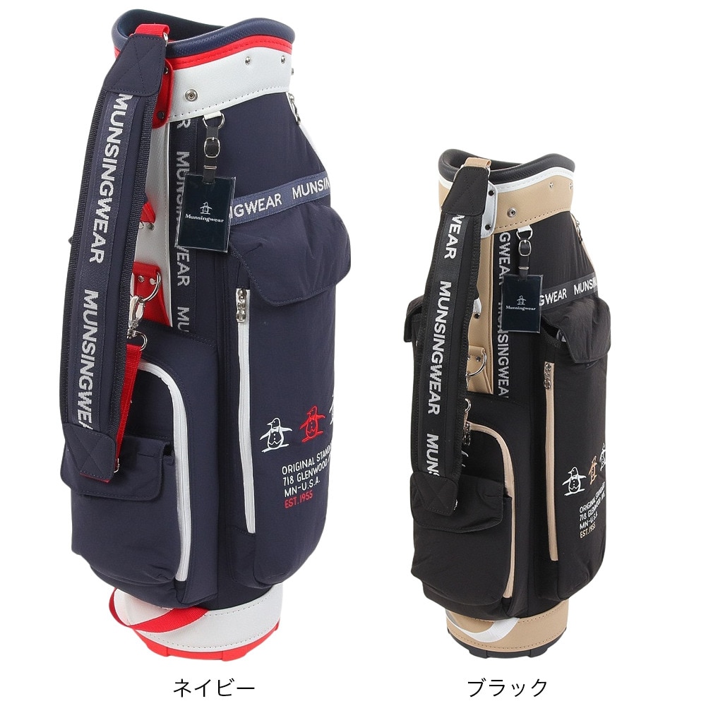 マンシングウエア（MUNSING WEAR）（レディース）ゴルフ キャディバッグ 軽量 カート式 8.5型 5分割 布帛素材 SS MQCXJJ02 NV00
