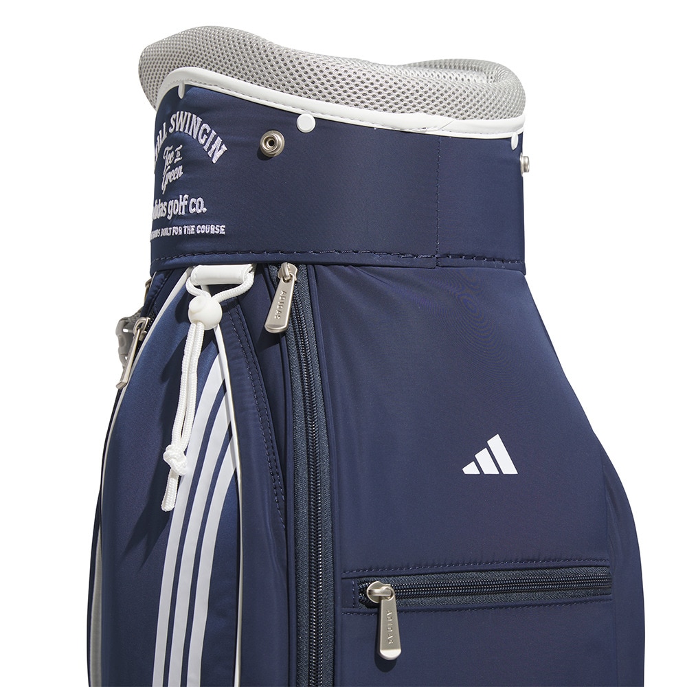 アディダス（adidas）（レディース）ゴルフ キャディバッグ グラフィック 軽量 カート式 キャディバッグ 4分割 KVH35-JE7153NVY