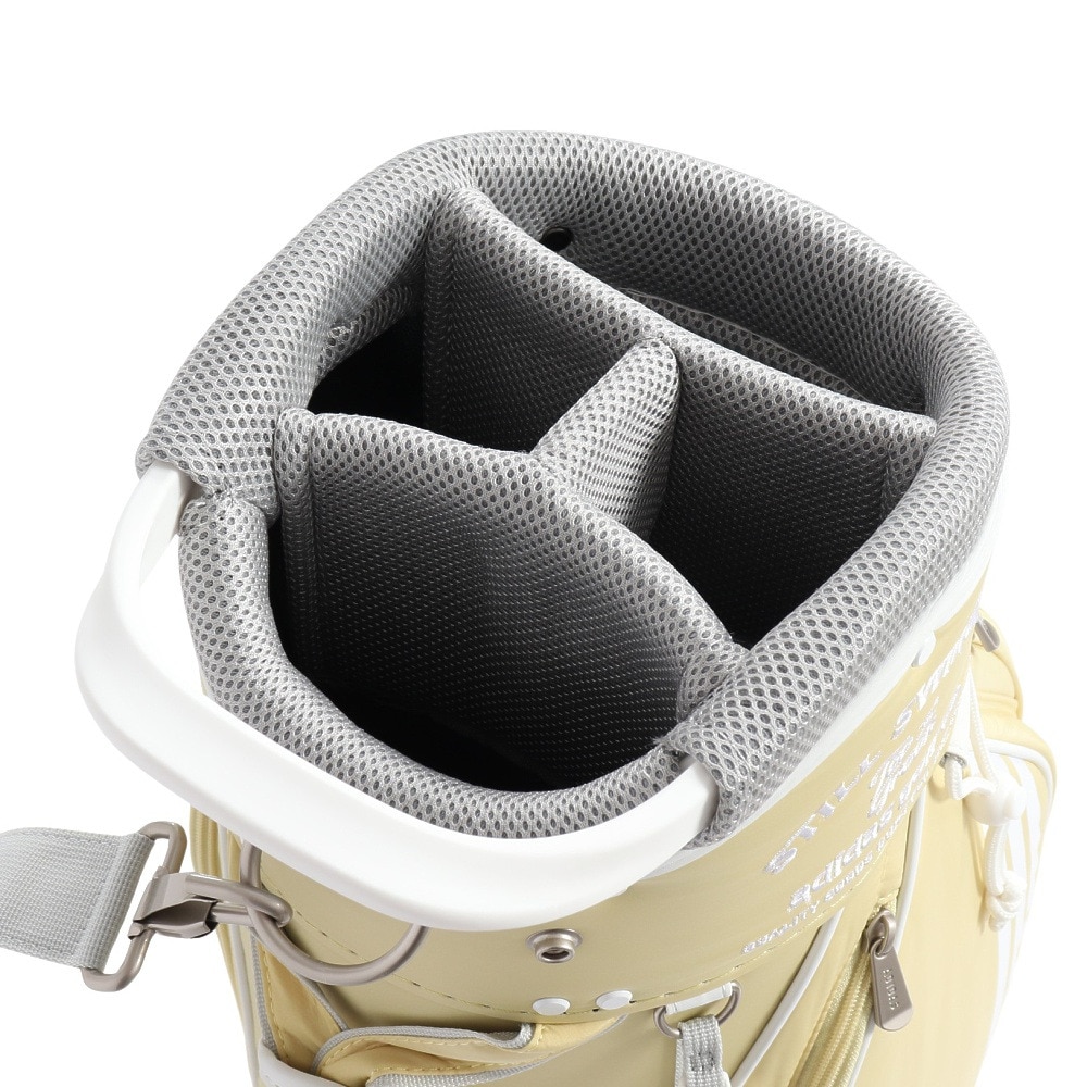 アディダス（adidas）（レディース）ゴルフ キャディバッグ グラフィック 軽量 カート式 キャディバッグ 4分割  KVH35-JH3726YEL