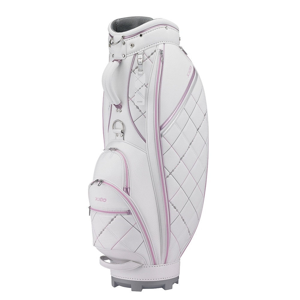 【新品未使用】XXIO ゼクシオキャディバッグ ホワイト/ピンク　レディース ゼクシオ（XXIO）（レディース）ゴルフ 軽量 カート式 キャディバッグ