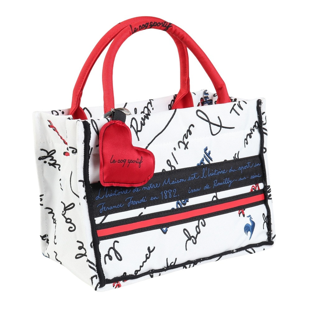 ルコックスポルティフ（lecoqsportif）（レディース）ゴルフ ブラックトリコデザイン スクエア型ポーチ LG4FTT43L WH00