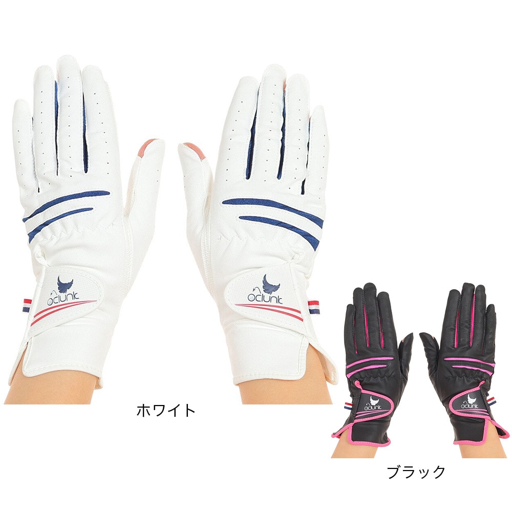クランク（CLUNK）（レディース）ゴルフ 両手用 ネイルフリー ゴルフグローブ CL5KWG12 BLK