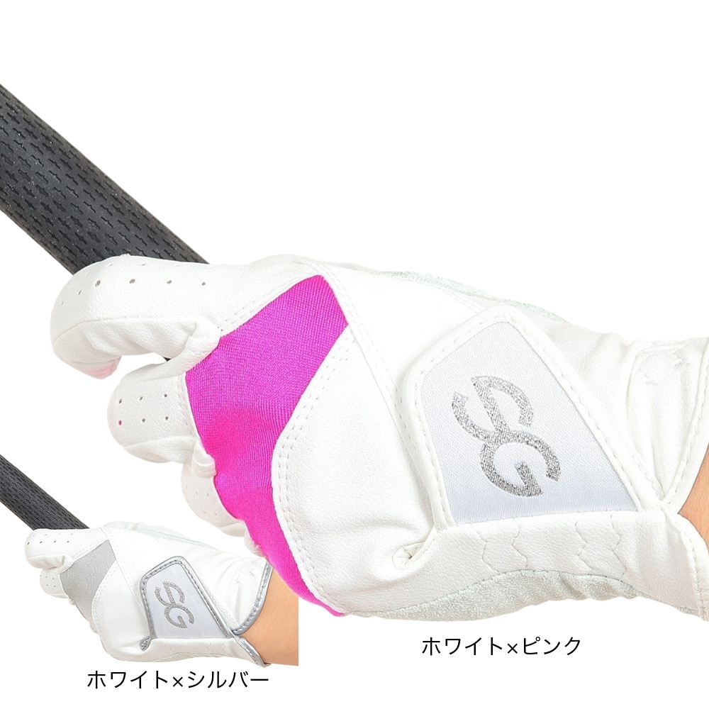 セブゴルフ（SEV GOLF）（レディース）ゴルフ 左手用 ゴルフグローブ SEVG-005L WT/PK