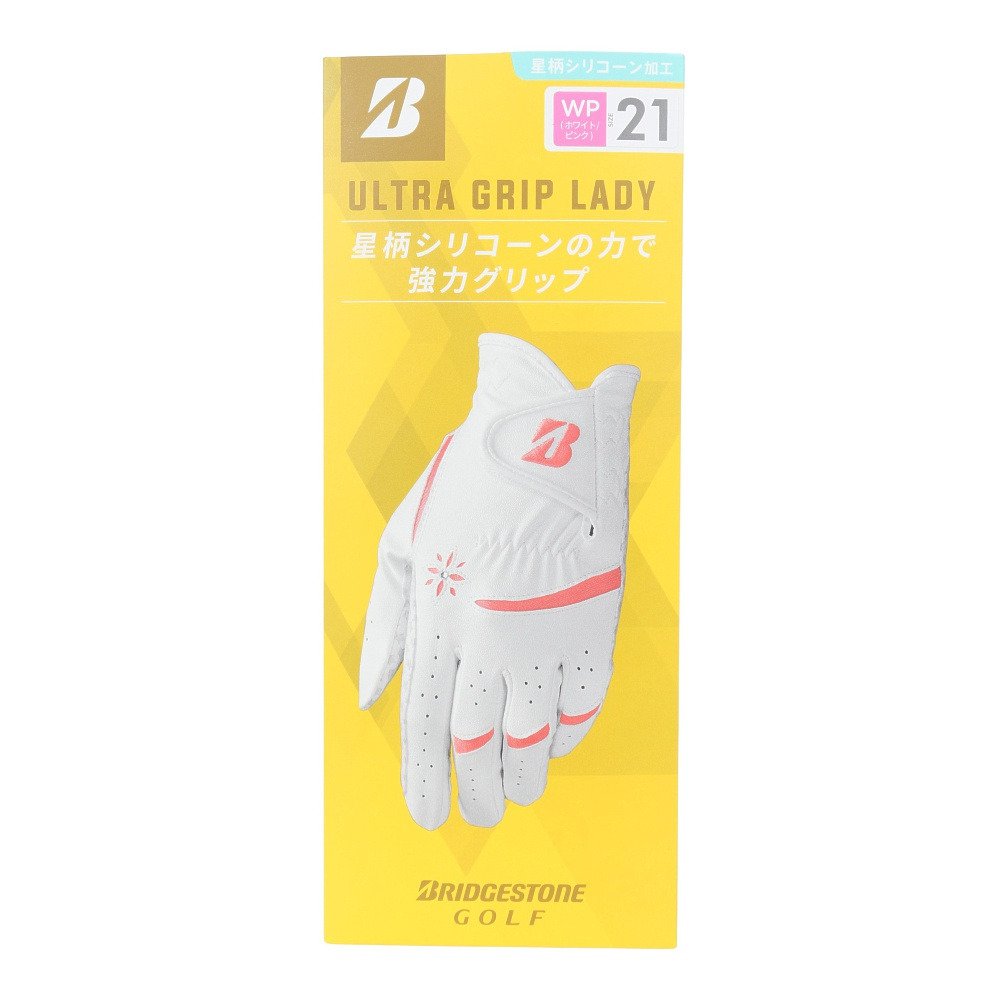 ブリヂストンゴルフ（BRIDGESTONE GOLF）（レディース）ゴルフグローブ 左手用 ULTRA GRIP LADY GL25L1WP