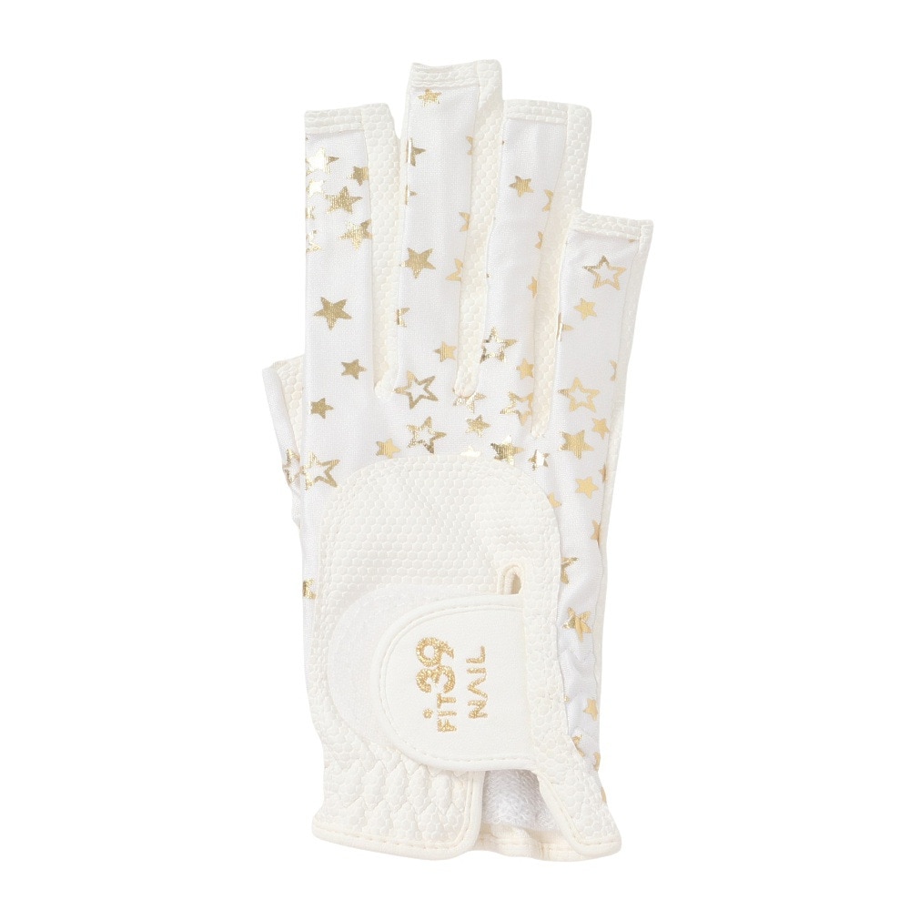 フィットサーティンナイン（FIT39）（レディース）ゴルフ 右手用 グローブ フィット39ネイル 星GLD B263 R STAR