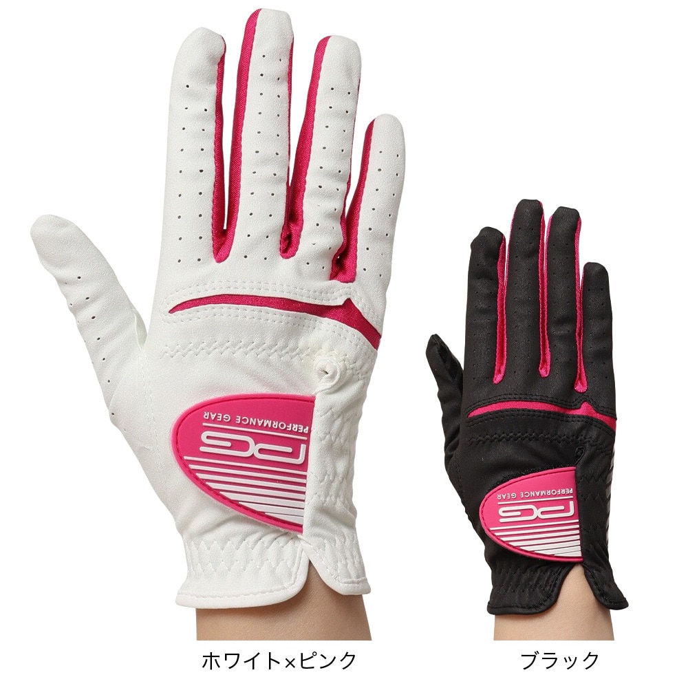 パフォーマンスギア（PG）（レディース）ゴルフ 右手用 人口皮革グローブ LR PGNG9T1904.BLK