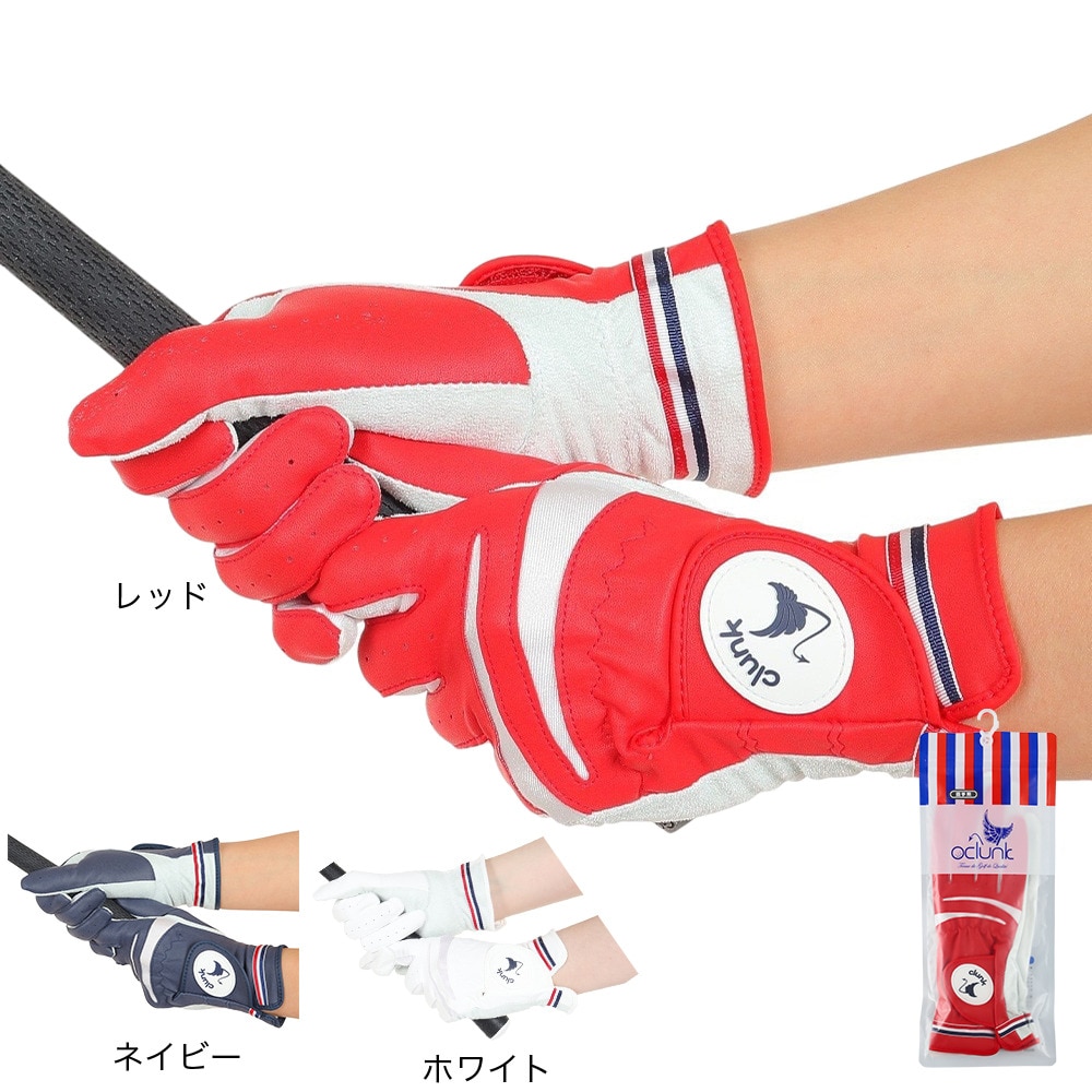 クランク（CLUNK）（レディース）ゴルフ 両手用 ゴルフグローブ CL5KWG11 RED