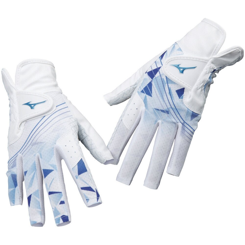 ミズノ（MIZUNO）（レディース）ゴルフ 暑さ対策 ゴルフグローブ 両手用 夏 接触冷感 ひんやり 吸汗 速乾 合成皮革 ダブルグリップ クール 5MJWB20201