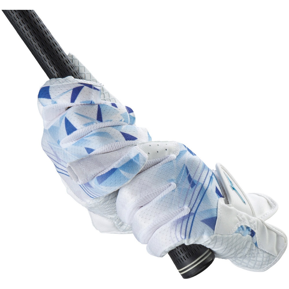 ミズノ（MIZUNO）（レディース）ゴルフ 暑さ対策 ゴルフグローブ 両手用 夏 接触冷感 ひんやり 吸汗 速乾 合成皮革 ダブルグリップ クール 5MJWB20201