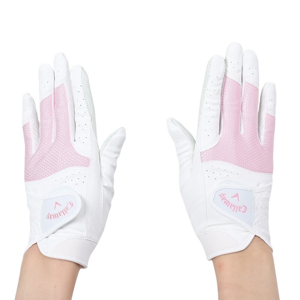 キャロウェイ（CALLAWAY）（レディース）ゴルフ 両手用 ハイパーグリップ デュアル グローブ 23 JM WH/PK