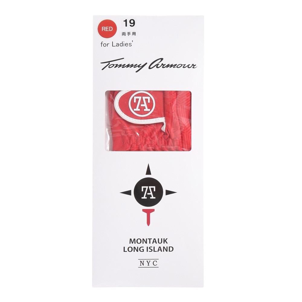 トミーアーマー（Tommy Armour）（レディース）ゴルフ 両手用 カラーグローブ TAKSC24Y190001 RED