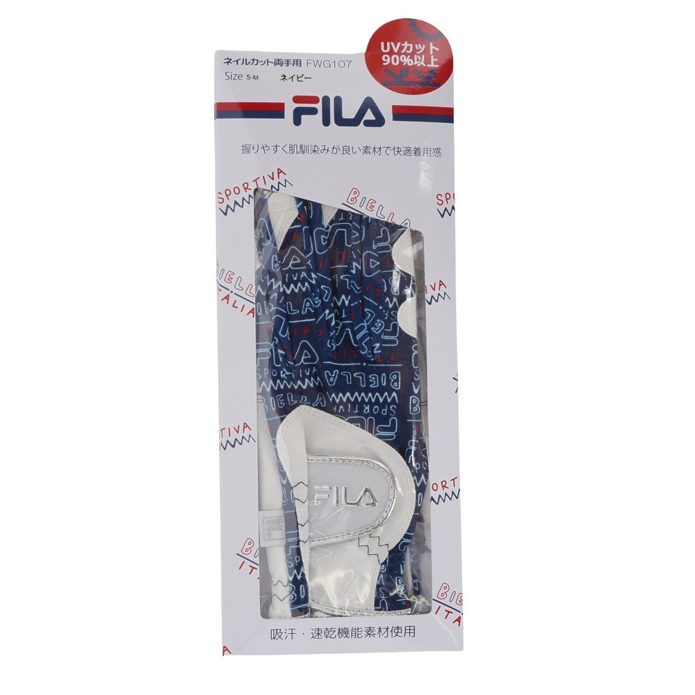 フィラ（FILA）（レディース）ゴルフ 両手用 ネイルカットグローブ FW10107 NVY