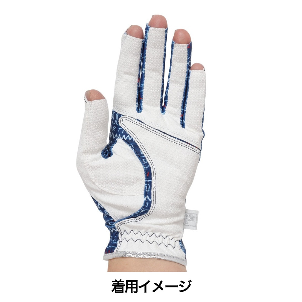 フィラ（FILA）（レディース）ゴルフ 両手用 ネイルカットグローブ FW10107 NVY
