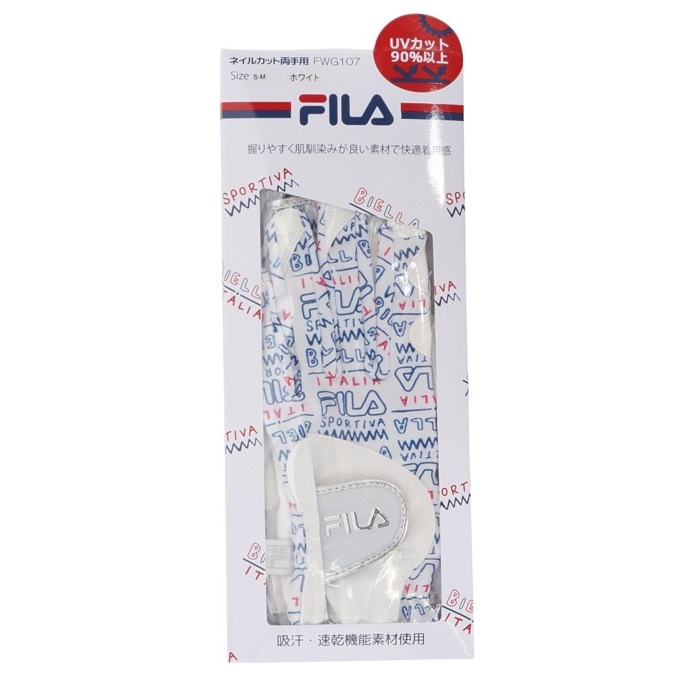フィラ（FILA）（レディース）ゴルフ 両手用 ネイルカットグローブ FW10107 WHT