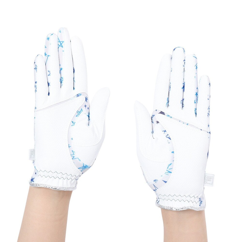 フィラ（FILA）（レディース）ゴルフ 両手用 UVカットグローブ FWG106 WHT NVY