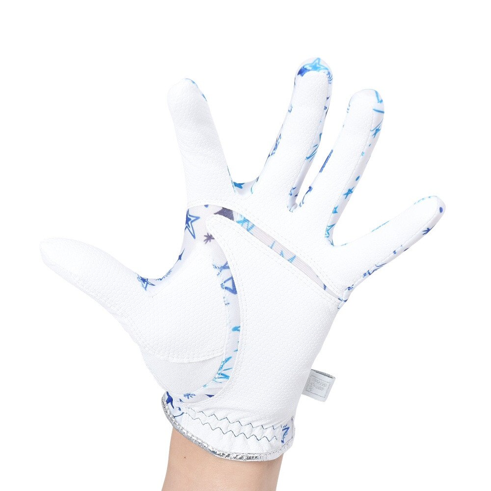 フィラ（FILA）（レディース）ゴルフ 両手用 UVカットグローブ FWG106 WHT NVY