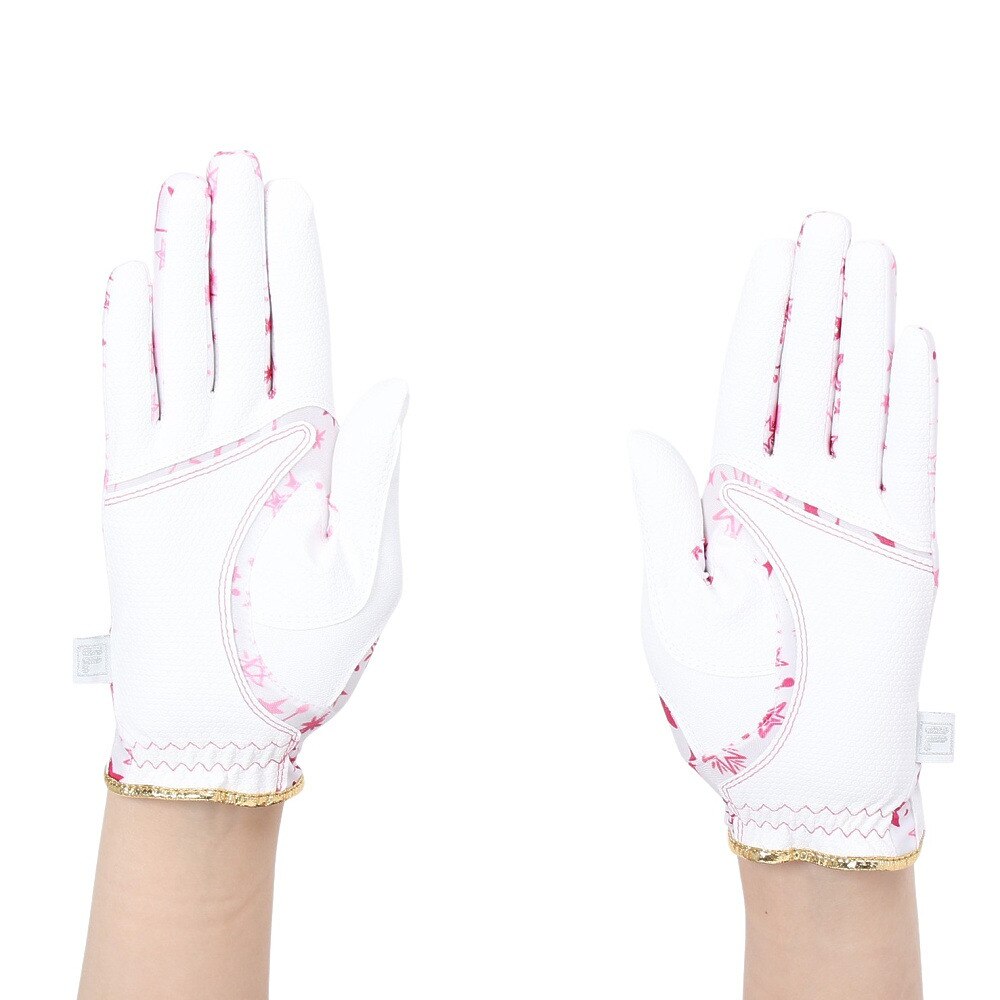 フィラ（FILA）（レディース）ゴルフ 両手用 UVカットグローブ FWG106 WHT PNK