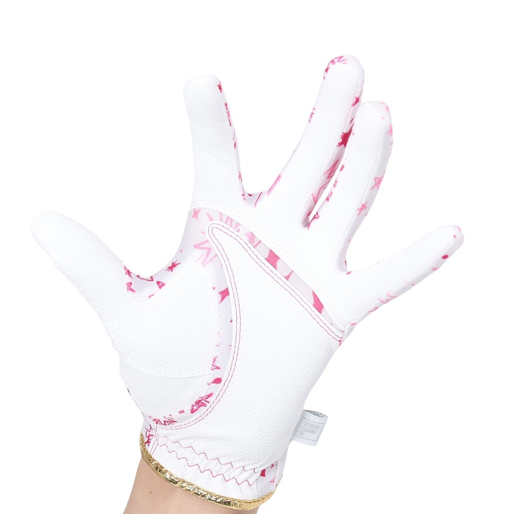 フィラ（FILA）（レディース）ゴルフ 両手用 UVカットグローブ FWG106 WHT PNK