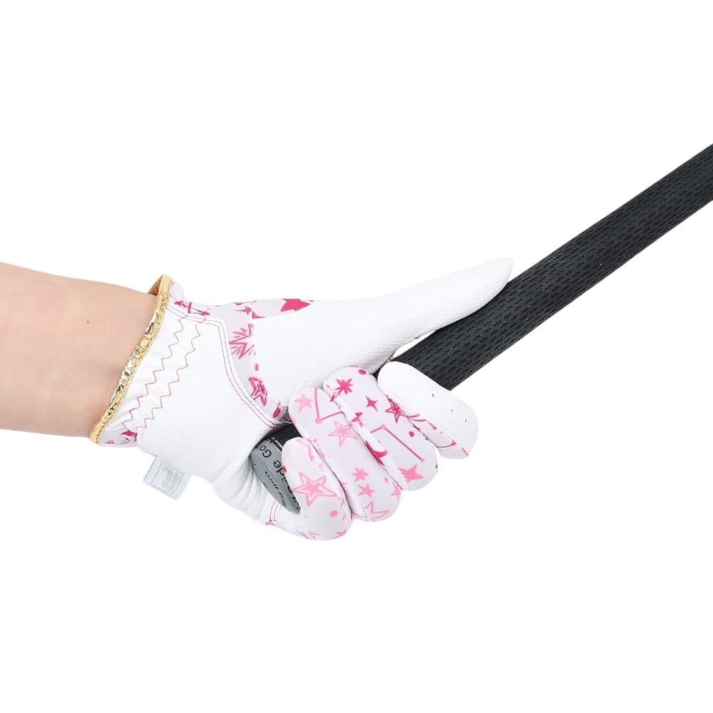フィラ（FILA）（レディース）ゴルフ 両手用 UVカットグローブ FWG106 WHT PNK