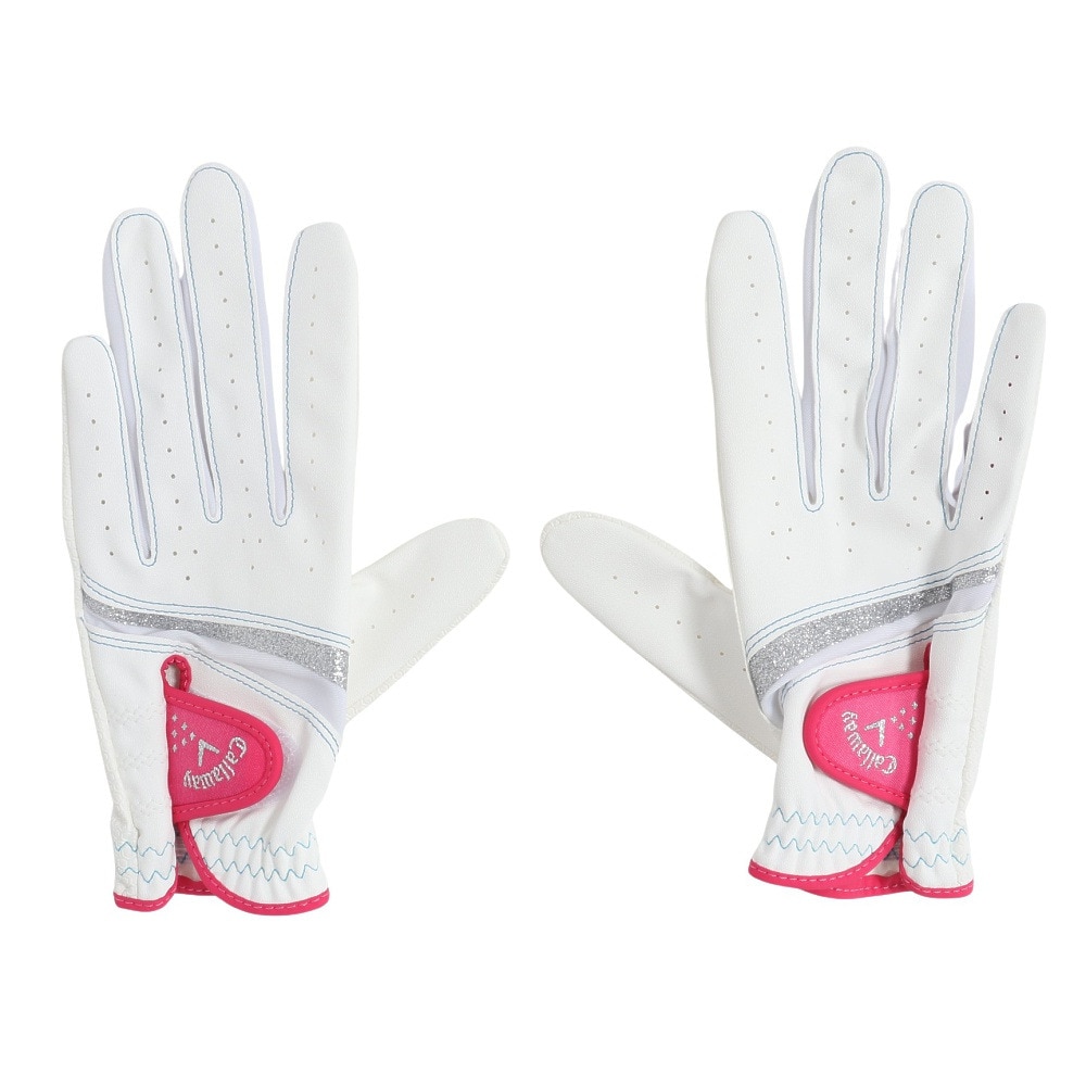 キャロウェイ（CALLAWAY）（レディース）両手用 スタイル デュアル グローブ 5325132 S25 WHTPNK