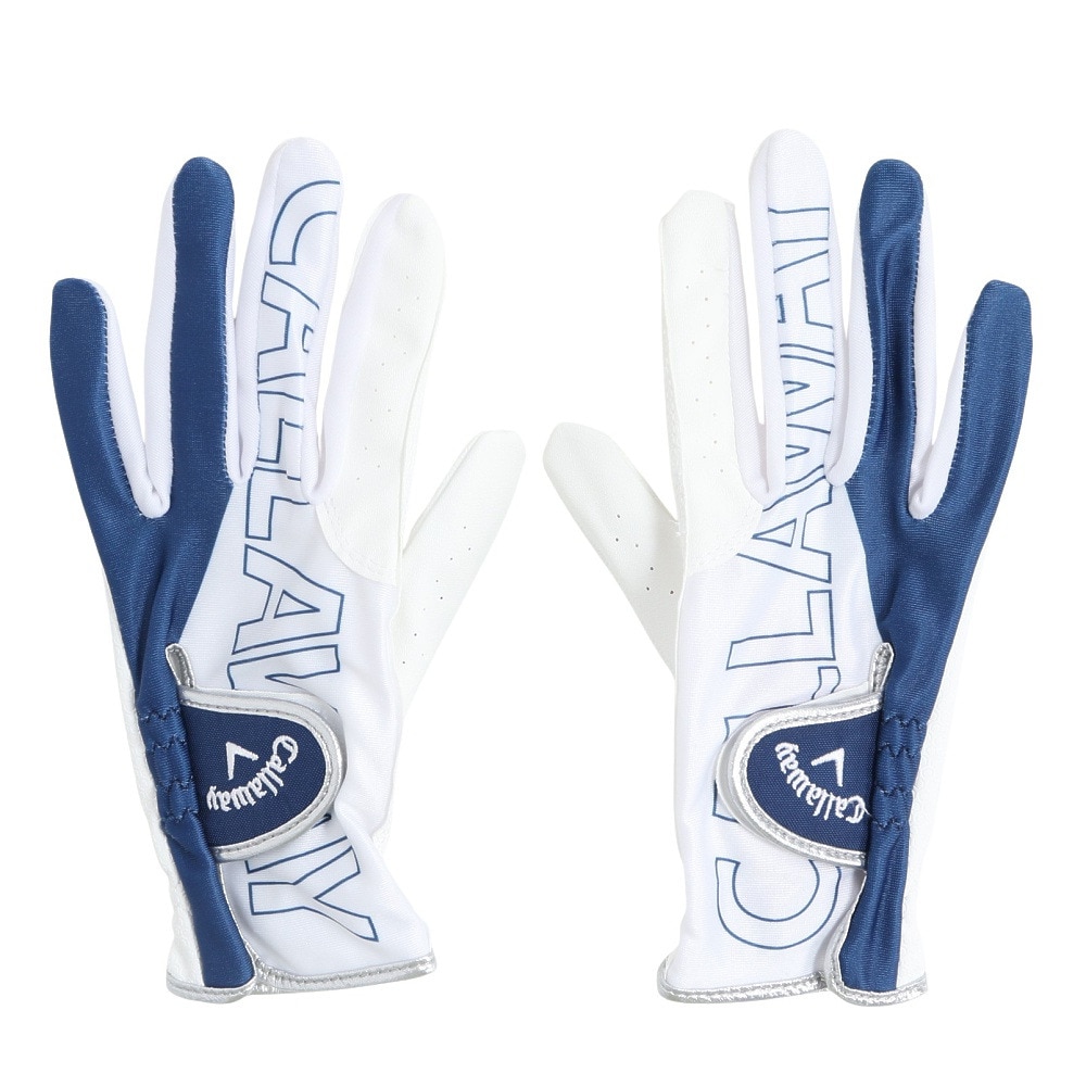 キャロウェイ（CALLAWAY）（レディース）ゴルフ 両手用 シェブ デュアル グローブ 5325148 WHT