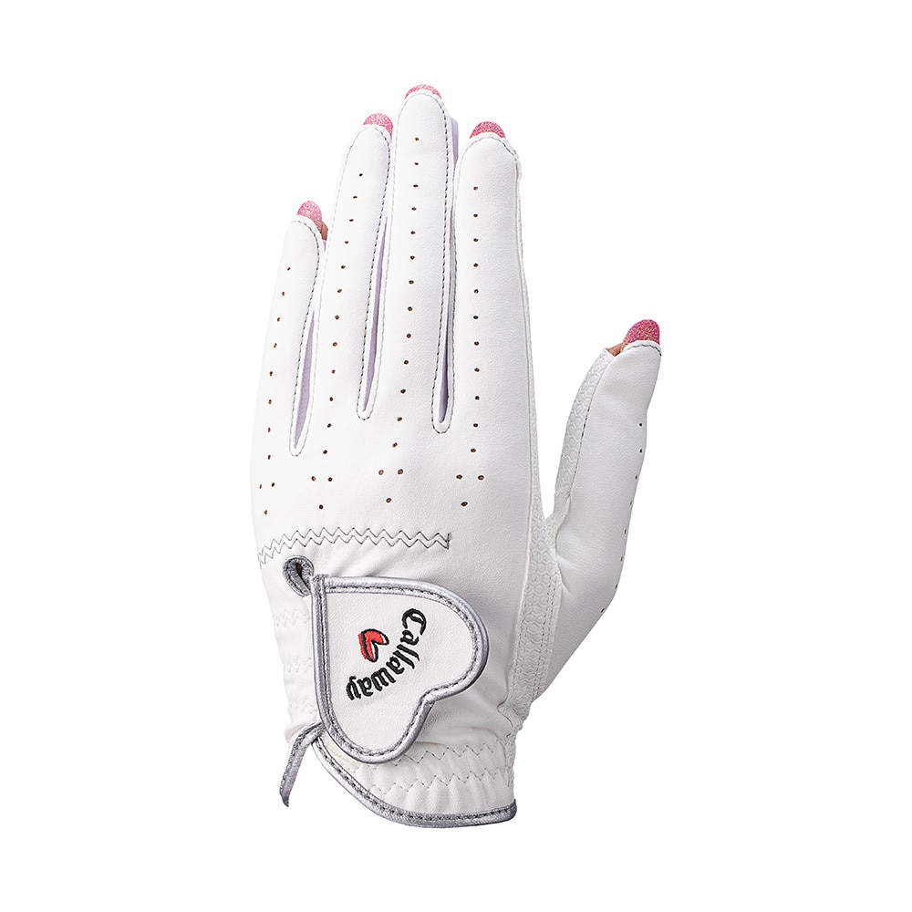 キャロウェイ（CALLAWAY）（レディース）ゴルフグローブ 両手用 NailDualWMS25 5325156 WHT