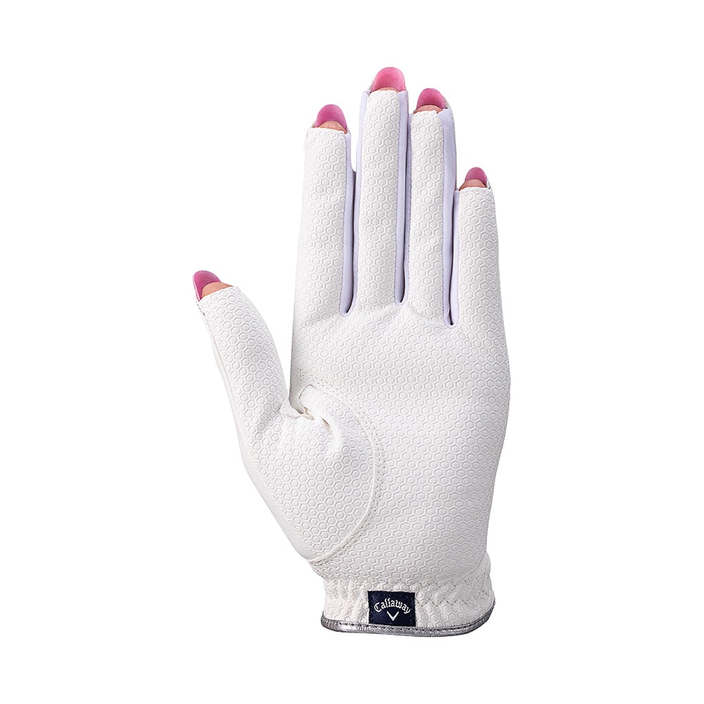 キャロウェイ（CALLAWAY）（レディース）ゴルフグローブ 両手用 NailDualWMS25 5325156 WHT