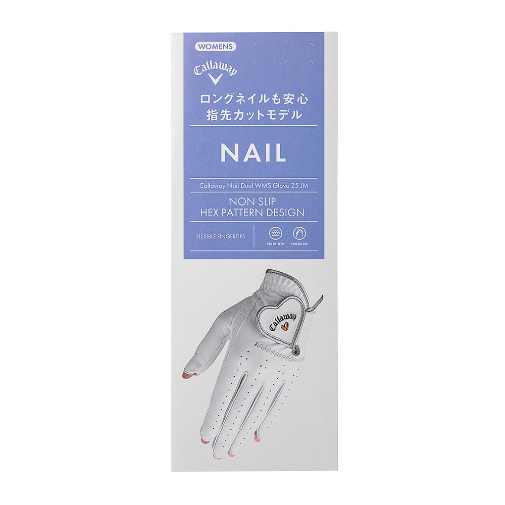 キャロウェイ（CALLAWAY）（レディース）ゴルフグローブ 両手用 NailDualWMS25 5325156 WHT