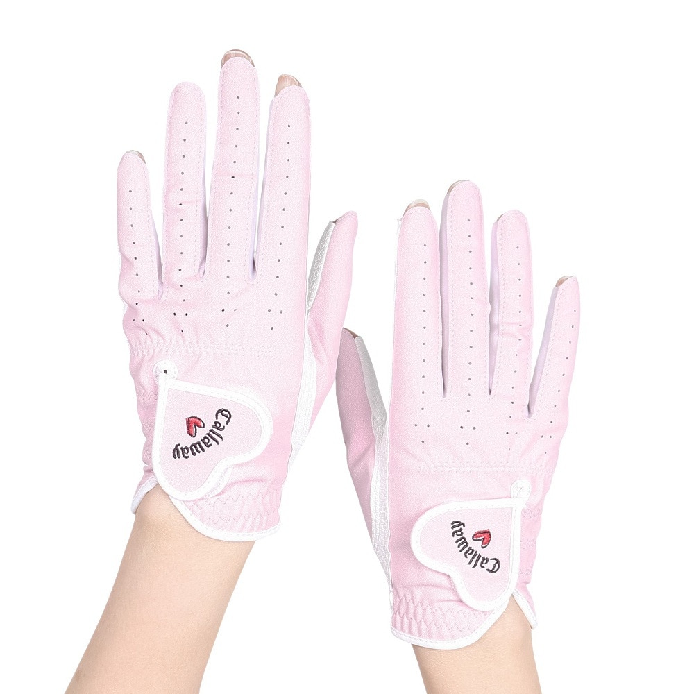 キャロウェイ（CALLAWAY）（レディース）両手用 ネイル デュアル グローブ 5325158 WMS 25 PNK