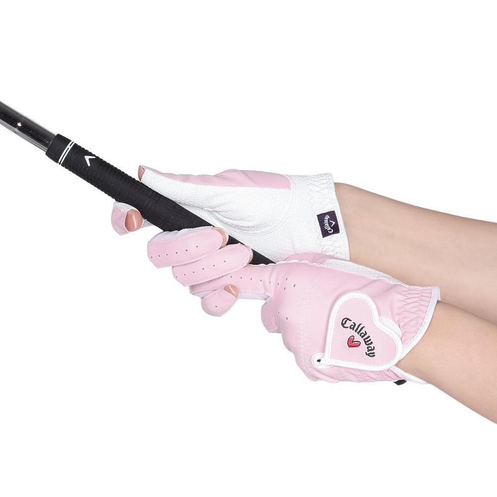 キャロウェイ（CALLAWAY）（レディース）両手用 ネイル デュアル グローブ 5325158 WMS 25 PNK